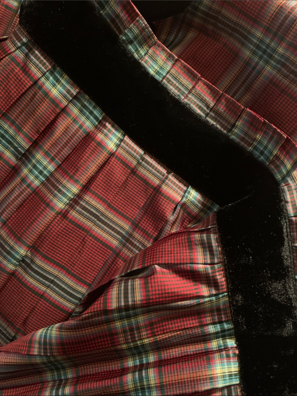 Vintage CULLINANE 100% Silk tartan pleated skirt Neiman Marcus